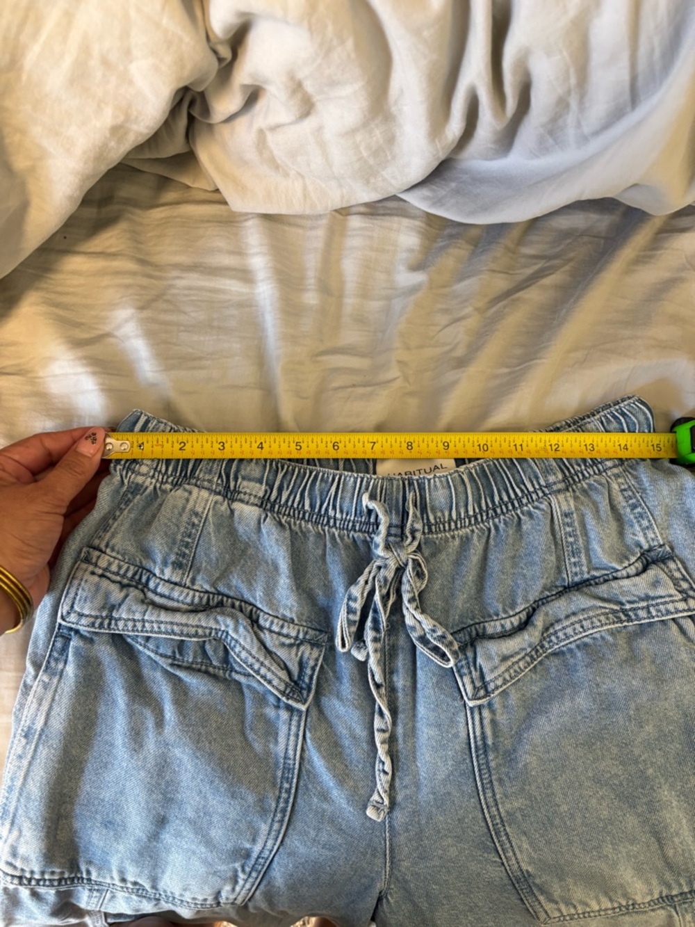 Habitual Light Blue Elastic Waist Denim Joggers - Picture 6 of 6
